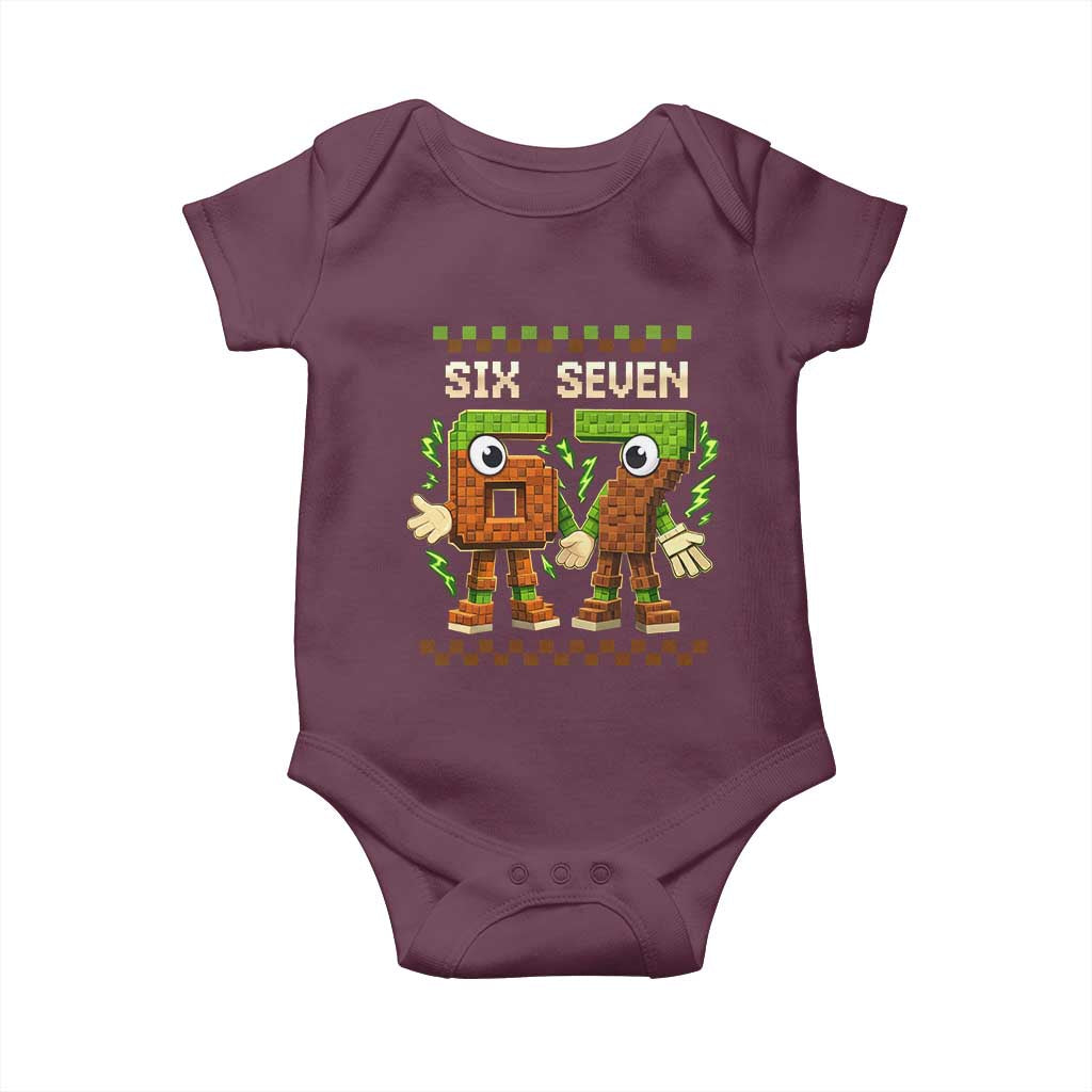 Six Seven Brainrot Italian Funny 67 Baby Onesie Checkered Kids Gaming Meme