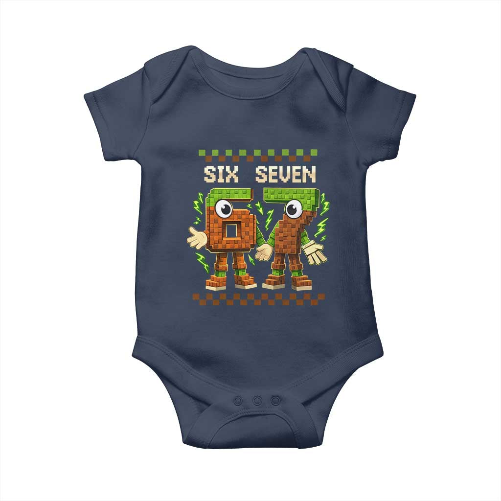 Six Seven Brainrot Italian Funny 67 Baby Onesie Checkered Kids Gaming Meme