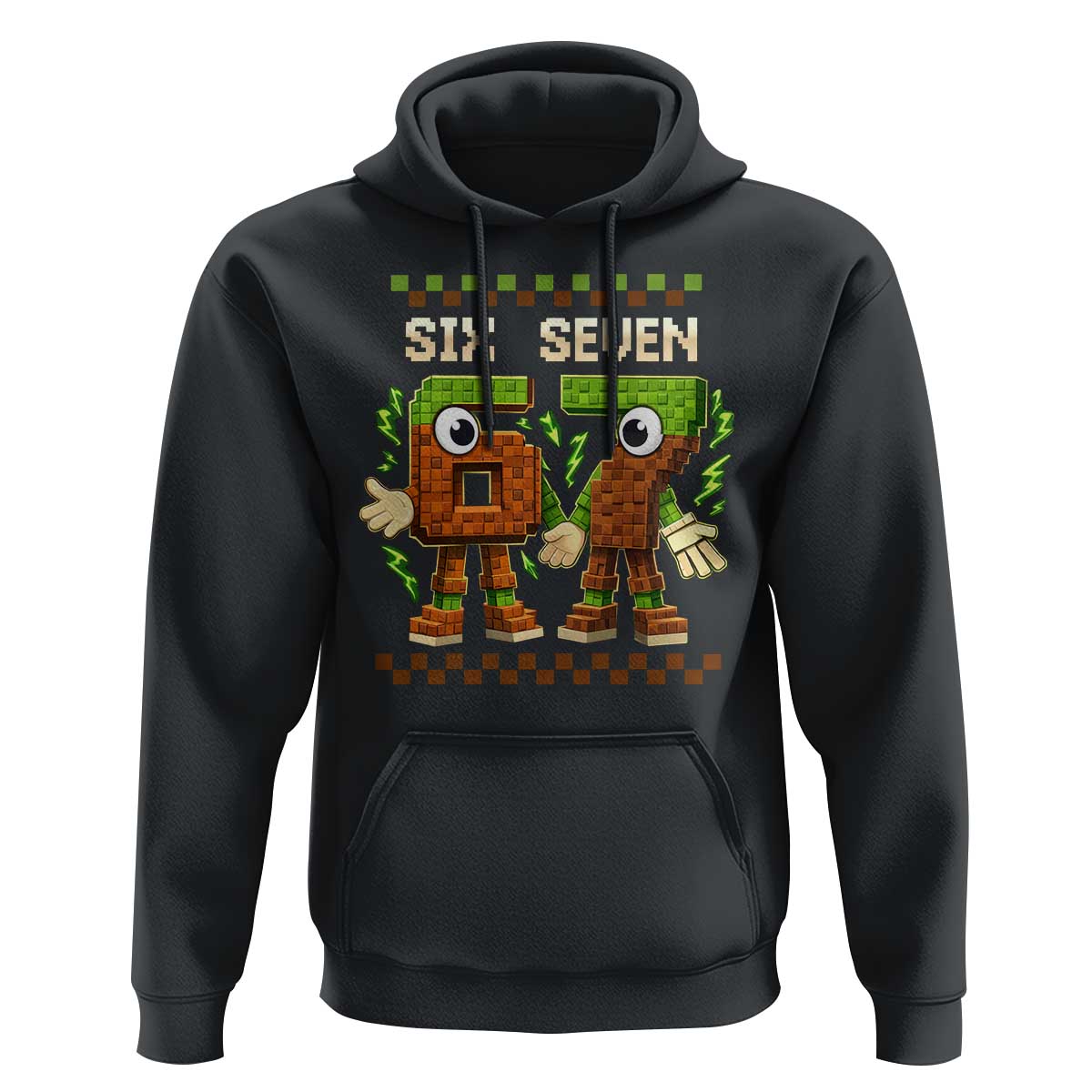 Six Seven Brainrot Italian Funny 67 Hoodie Checkered Kids Gaming Meme