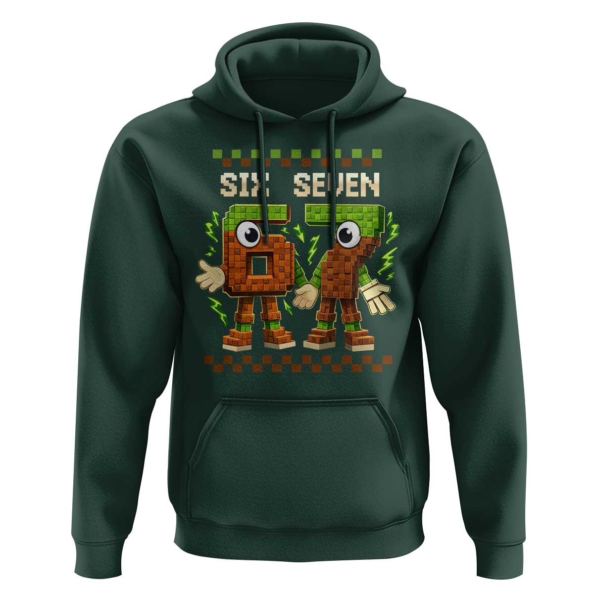 Six Seven Brainrot Italian Funny 67 Hoodie Checkered Kids Gaming Meme