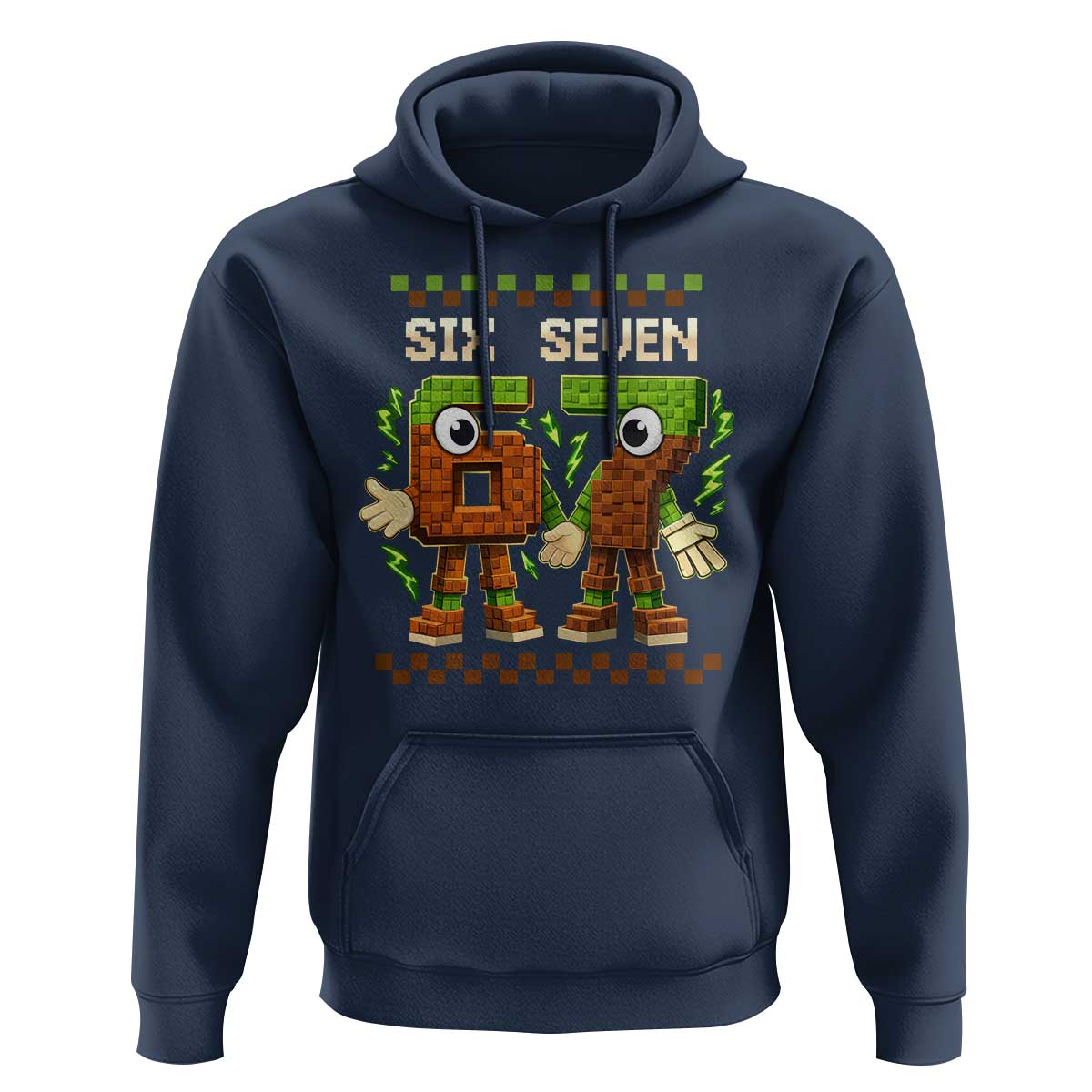 Six Seven Brainrot Italian Funny 67 Hoodie Checkered Kids Gaming Meme