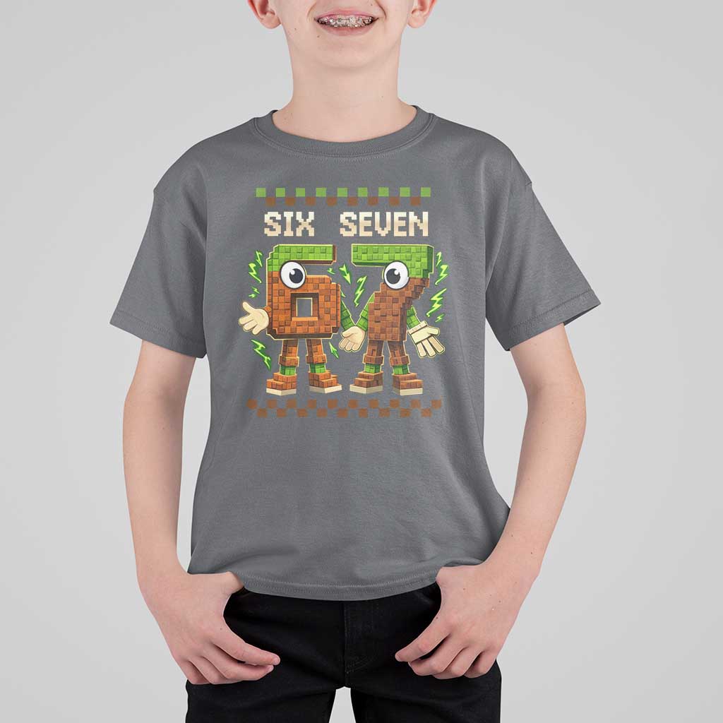 Six Seven Brainrot Italian Funny 67 T Shirt For Kid Checkered Kids Gaming Meme