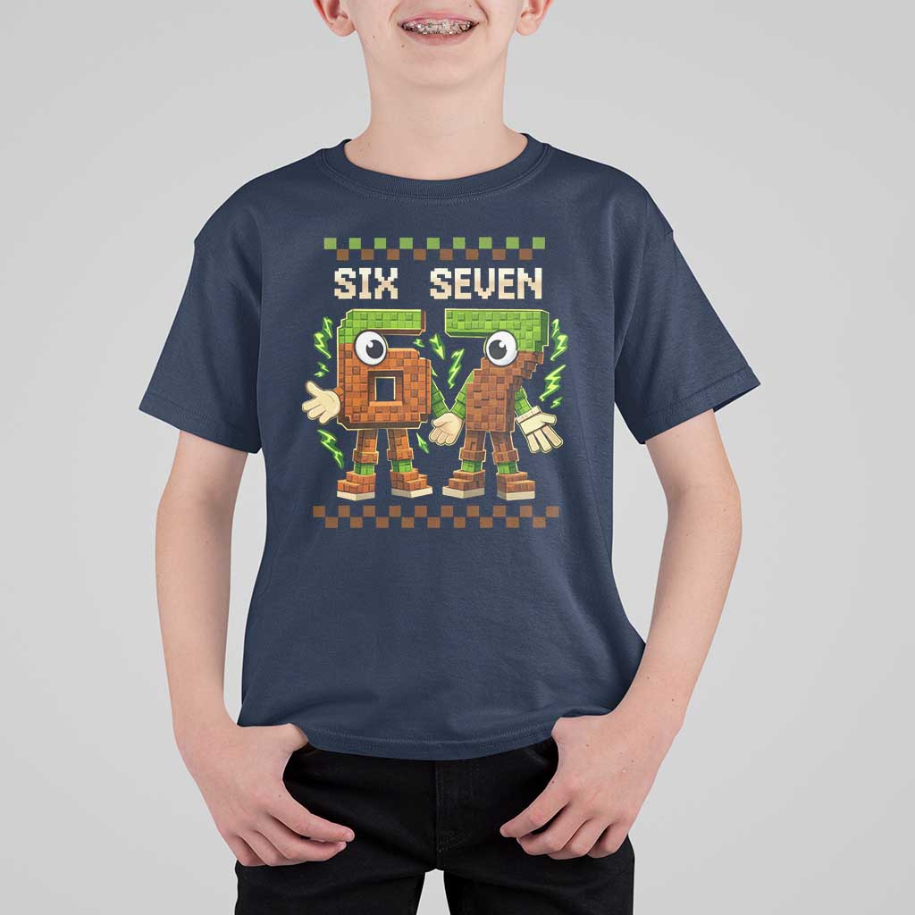 Six Seven Brainrot Italian Funny 67 T Shirt For Kid Checkered Kids Gaming Meme