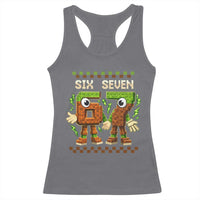 Six Seven Brainrot Italian Funny 67 Racerback Tank Top Checkered Kids Gaming Meme