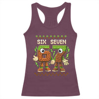 Six Seven Brainrot Italian Funny 67 Racerback Tank Top Checkered Kids Gaming Meme