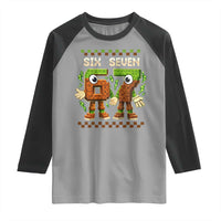 Six Seven Brainrot Italian Funny 67 Raglan Shirt Checkered Kids Gaming Meme