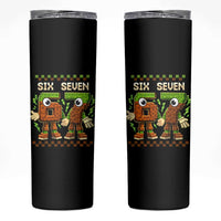 Six Seven Brainrot Italian Funny 67 Skinny Tumbler Checkered Kids Gaming Meme