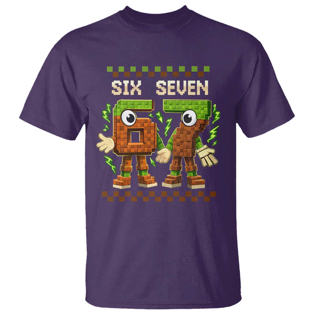 Six Seven Brainrot Italian Funny 67 T Shirt Checkered Kids Gaming Meme