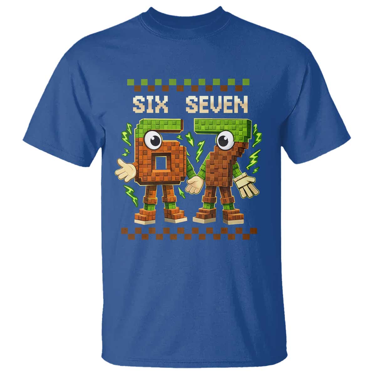 Six Seven Brainrot Italian Funny 67 T Shirt Checkered Kids Gaming Meme