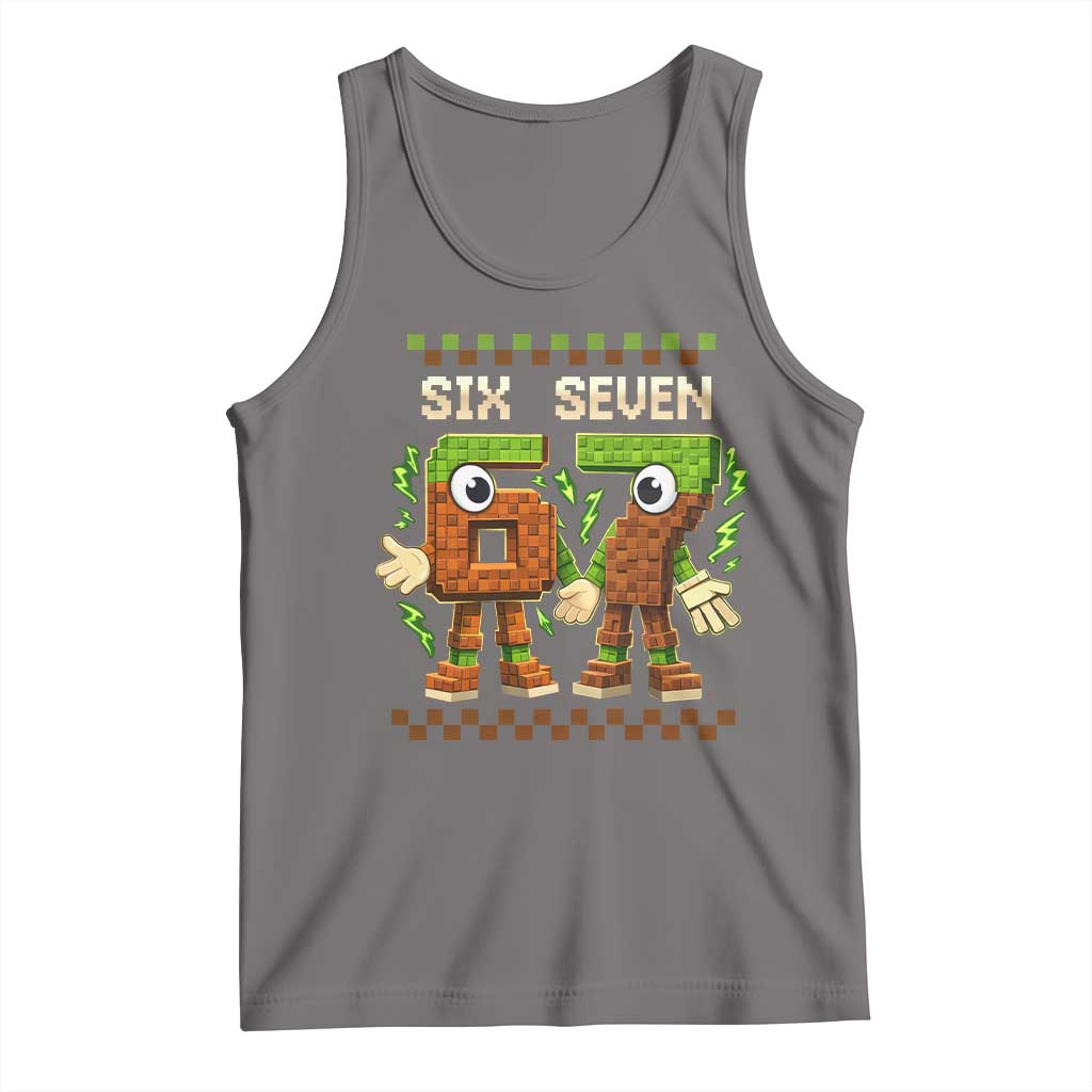 Six Seven Brainrot Italian Funny 67 Tank Top Checkered Kids Gaming Meme