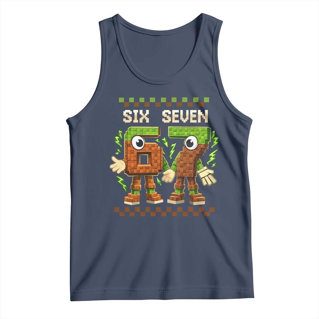 Six Seven Brainrot Italian Funny 67 Tank Top Checkered Kids Gaming Meme