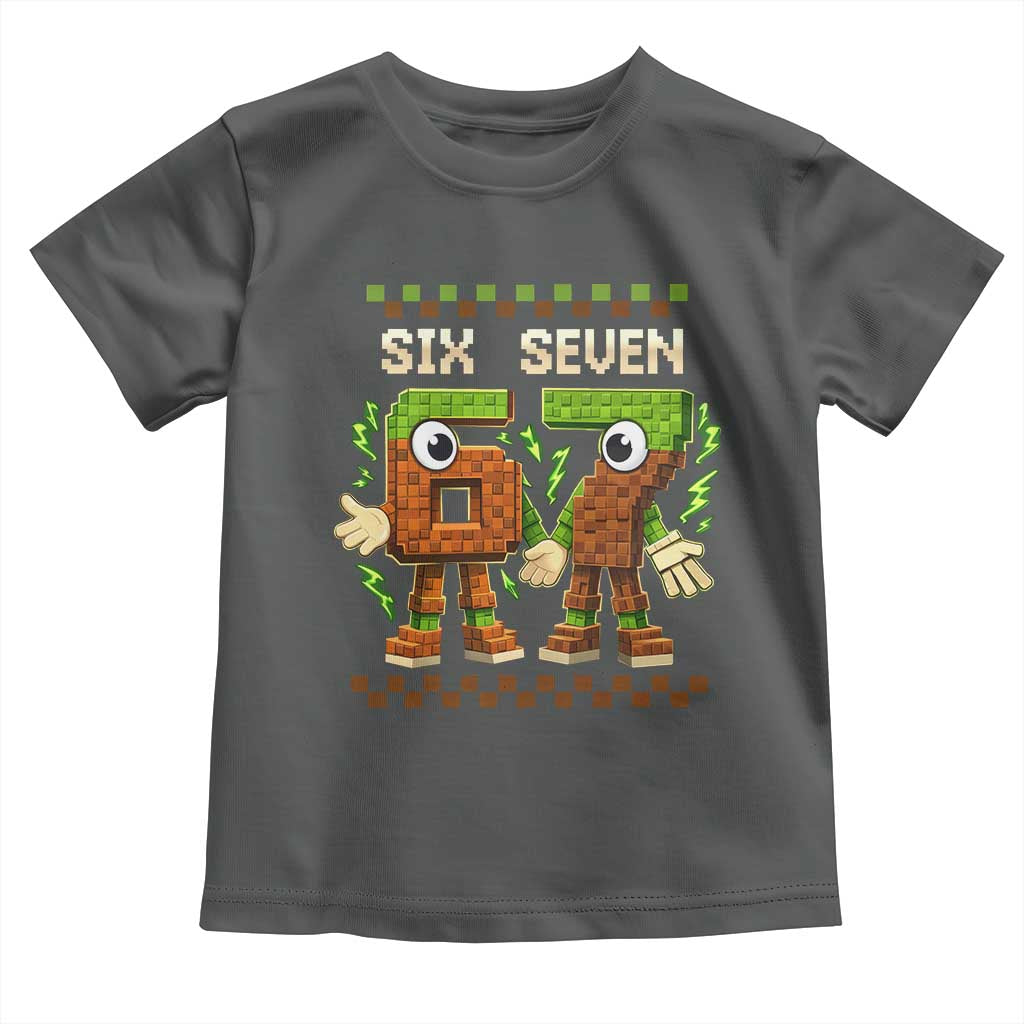 Six Seven Brainrot Italian Funny 67 Toddler T Shirt Checkered Kids Gaming Meme
