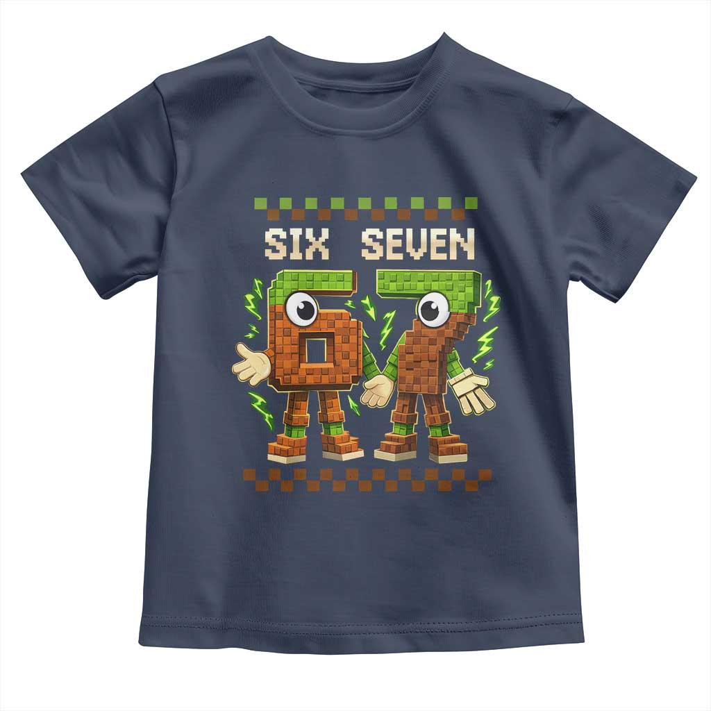 Six Seven Brainrot Italian Funny 67 Toddler T Shirt Checkered Kids Gaming Meme