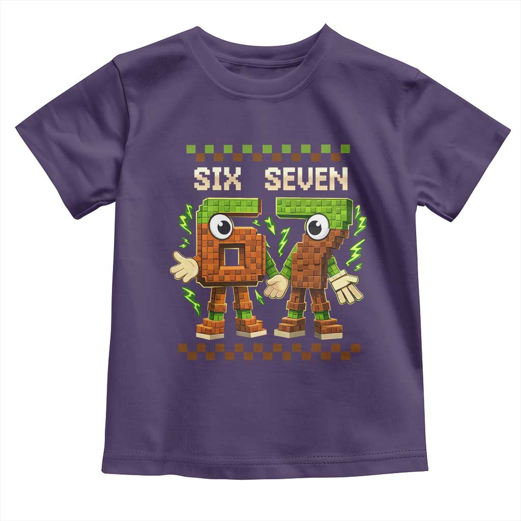 Six Seven Brainrot Italian Funny 67 Toddler T Shirt Checkered Kids Gaming Meme