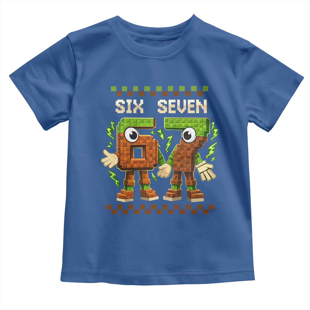 Six Seven Brainrot Italian Funny 67 Toddler T Shirt Checkered Kids Gaming Meme