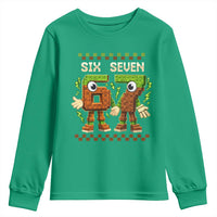 Six Seven Brainrot Italian Funny 67 Youth Sweatshirt Checkered Kids Gaming Meme