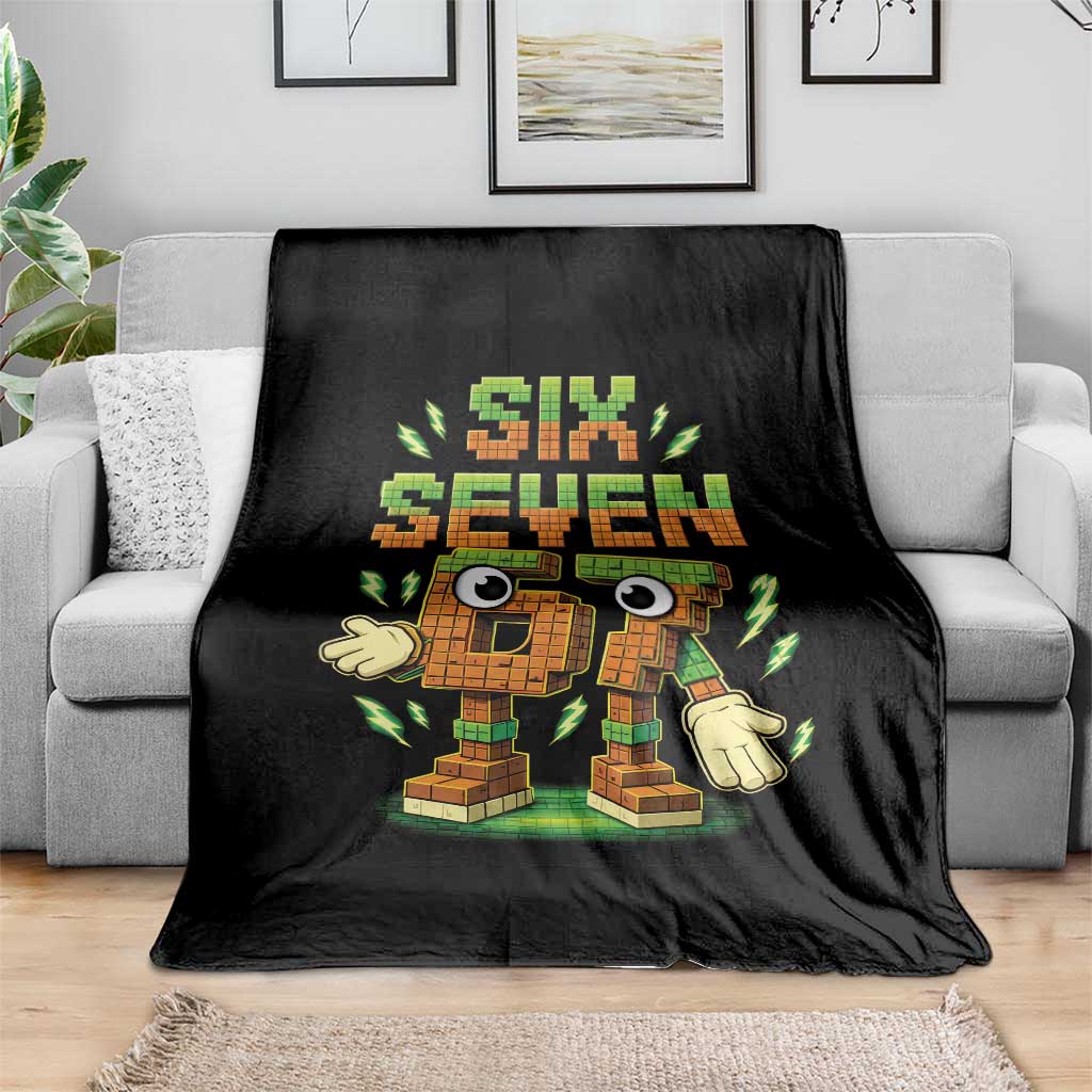 Six Seven Brainrot Italian Funny 67 Kids Gaming Meme Throw Blanket