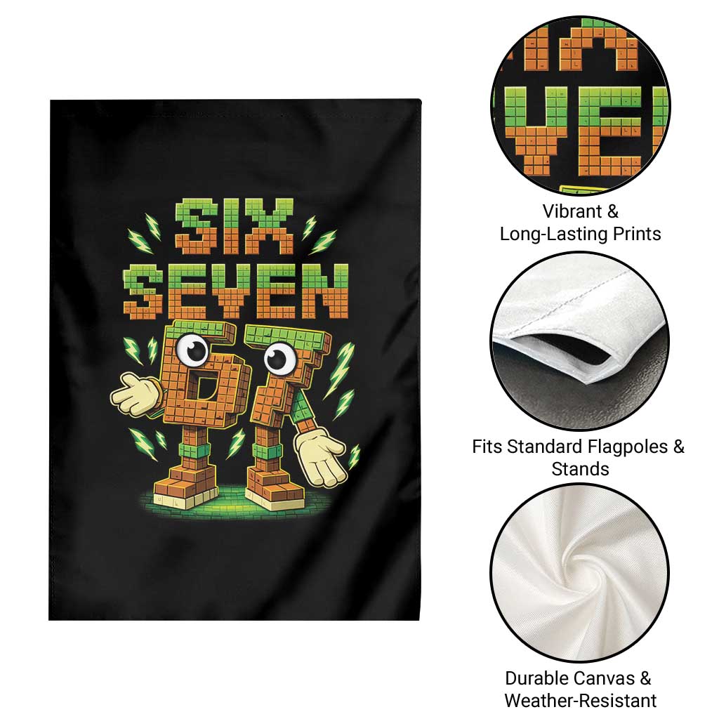 Six Seven Brainrot Italian Funny 67 Kids Gaming Meme Garden Flag