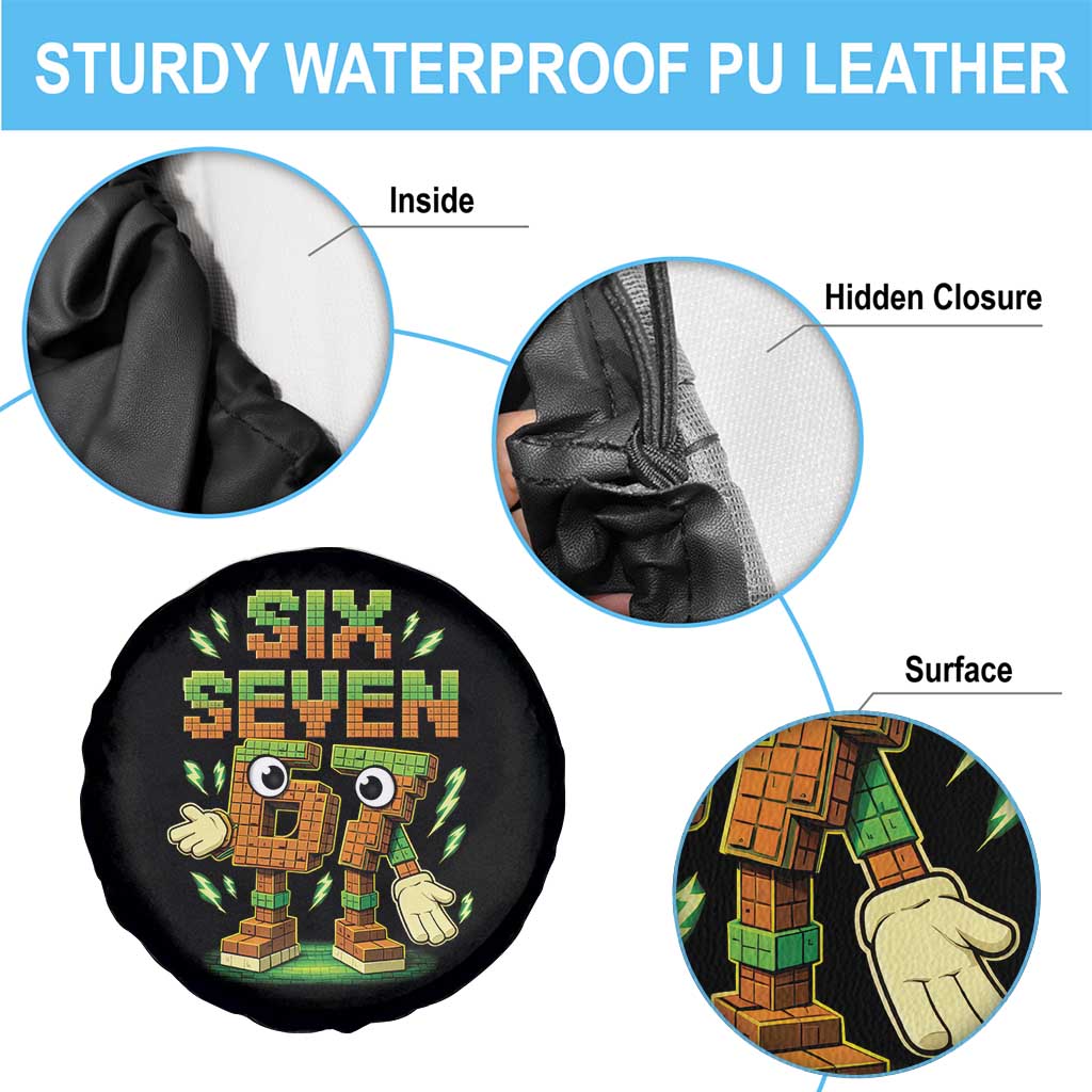 Six Seven Brainrot Italian Funny 67 Kids Gaming Meme Spare Tire Cover
