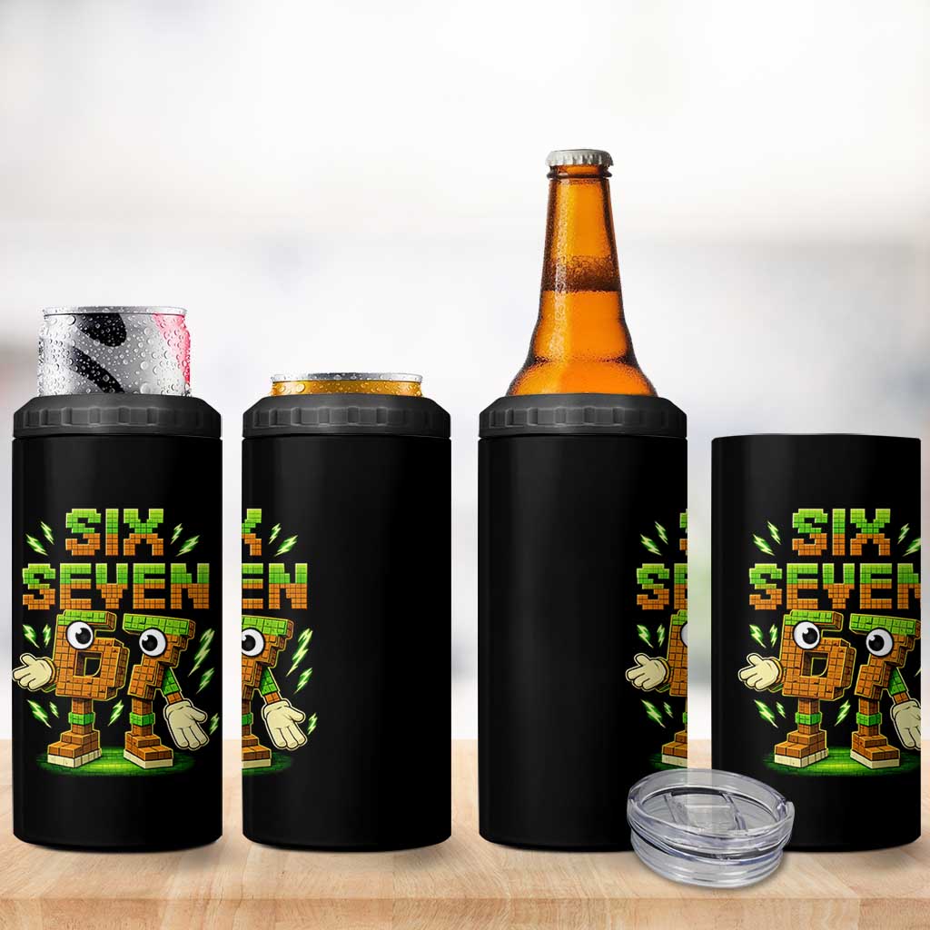Six Seven Brainrot Italian Funny 67 Kids Gaming Meme 4 in 1 Can Cooler Tumbler