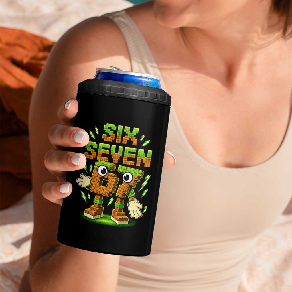 Six Seven Brainrot Italian Funny 67 Kids Gaming Meme 4 in 1 Can Cooler Tumbler