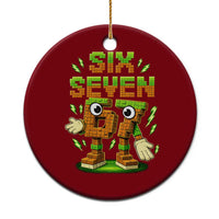 Six Seven Brainrot Italian Funny 67 Kids Gaming Meme Ceramic Ornament