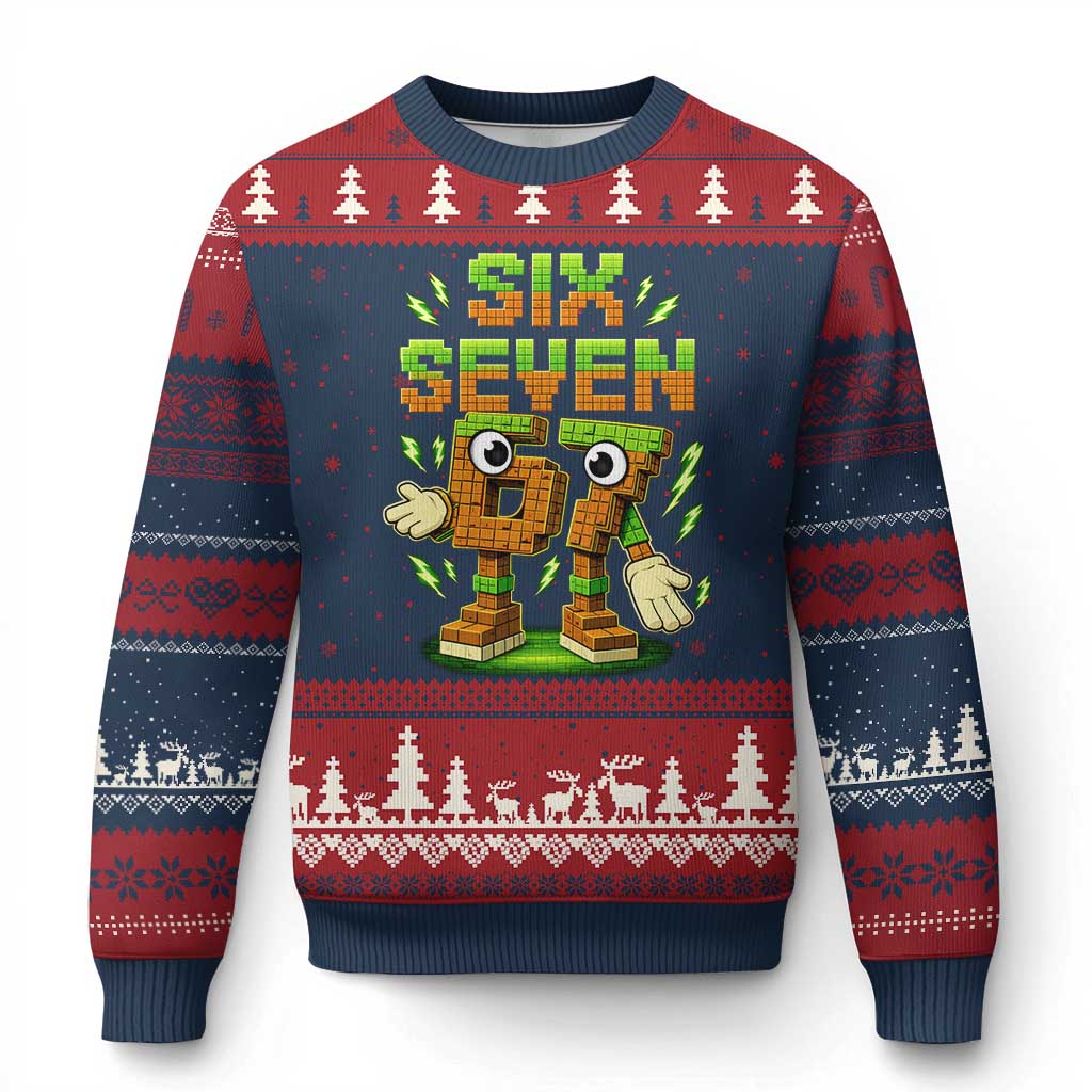 Six Seven Brainrot Italian Funny 67 Kids Gaming Meme Ugly Christmas Sweater