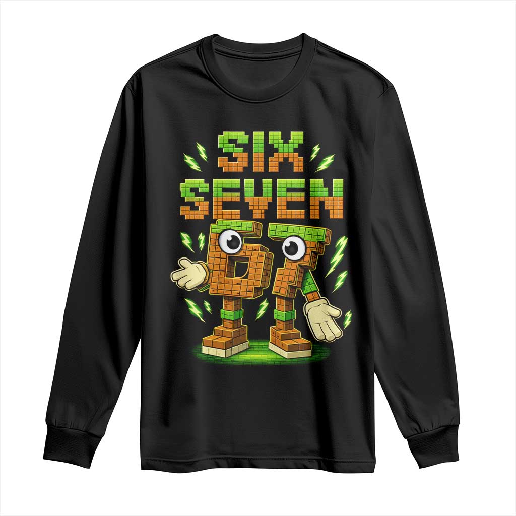 Six Seven Brainrot Italian Funny 67 Kids Gaming Meme Long Sleeve Shirt