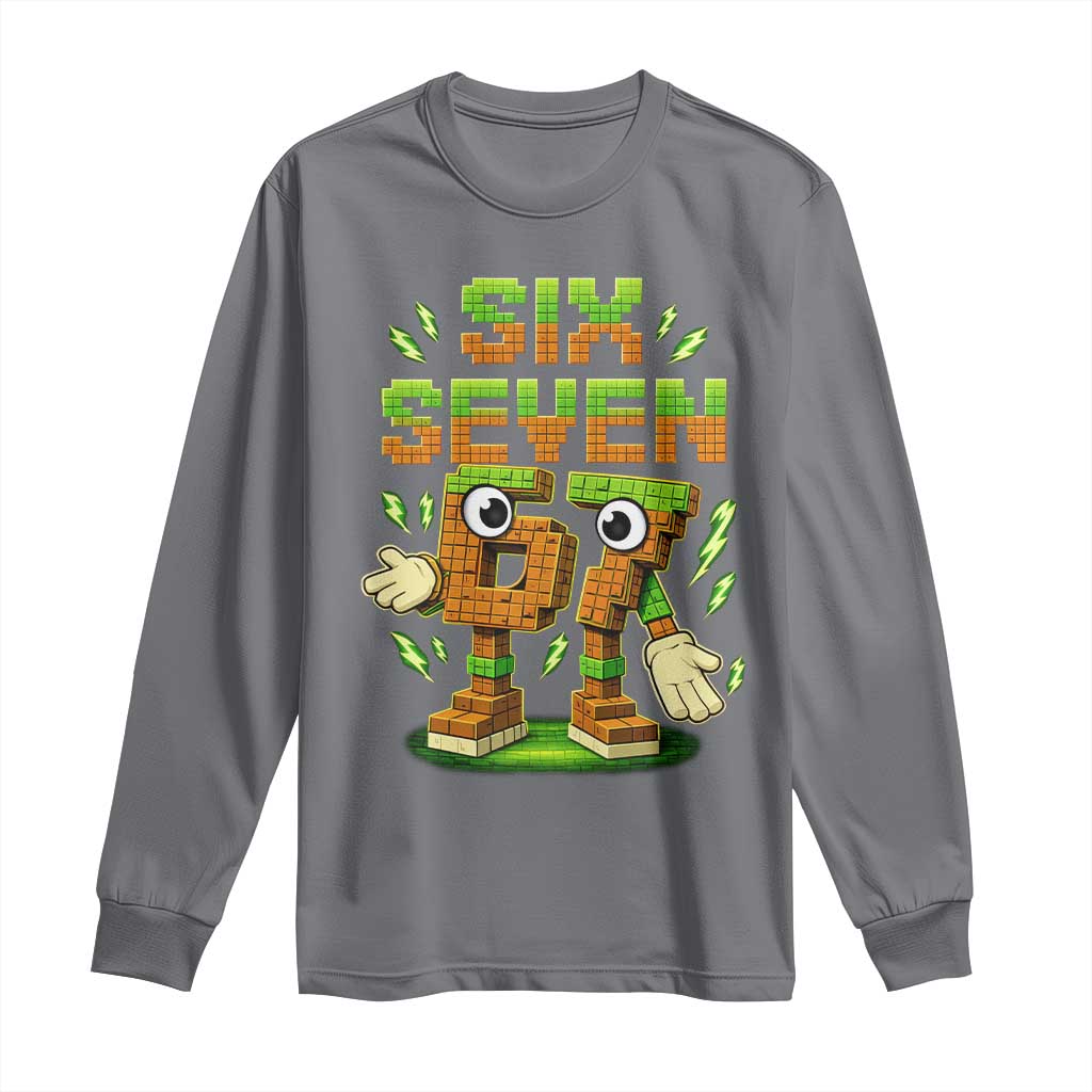 Six Seven Brainrot Italian Funny 67 Kids Gaming Meme Long Sleeve Shirt