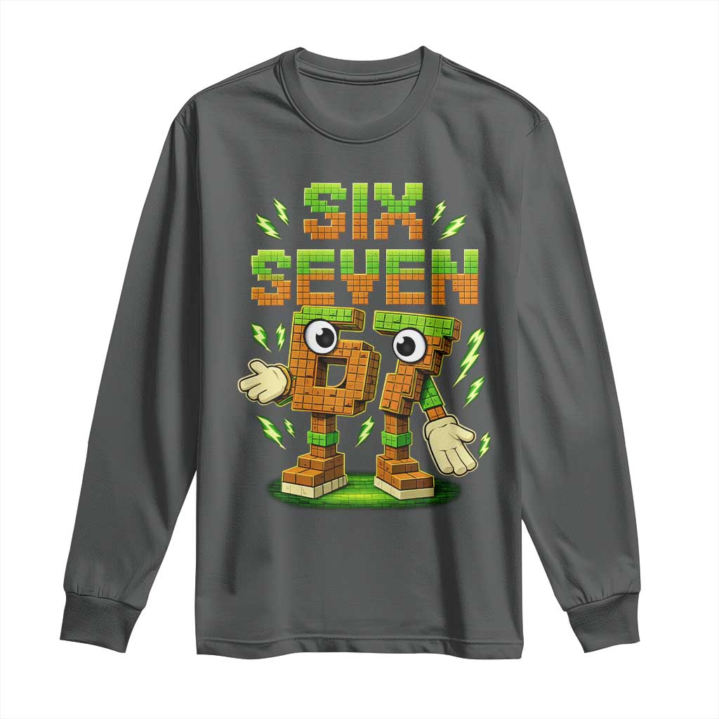 Six Seven Brainrot Italian Funny 67 Kids Gaming Meme Long Sleeve Shirt