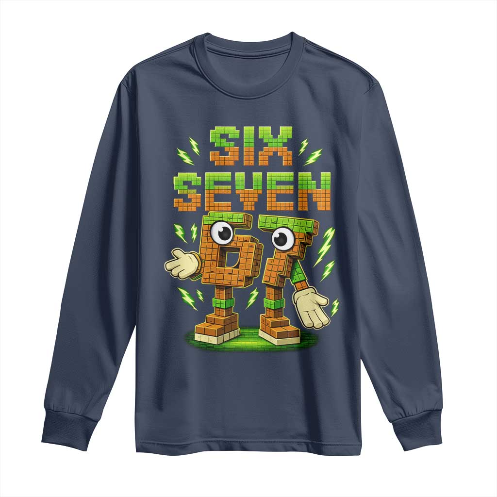 Six Seven Brainrot Italian Funny 67 Kids Gaming Meme Long Sleeve Shirt