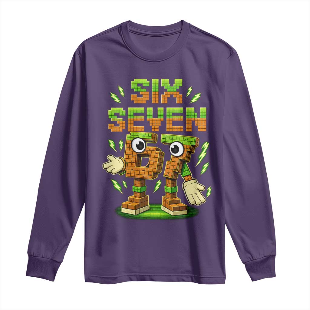 Six Seven Brainrot Italian Funny 67 Kids Gaming Meme Long Sleeve Shirt