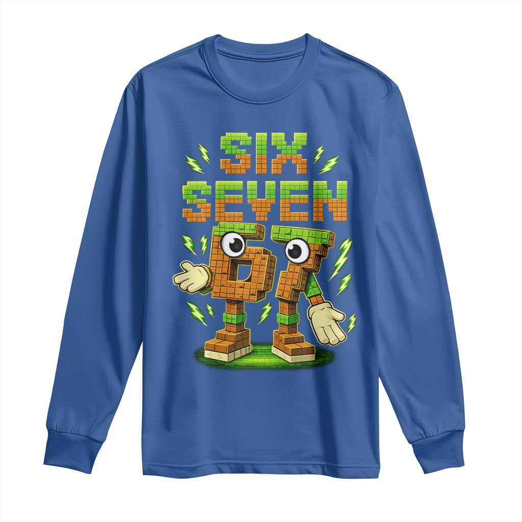 Six Seven Brainrot Italian Funny 67 Kids Gaming Meme Long Sleeve Shirt