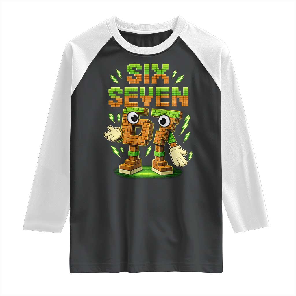 Six Seven Brainrot Italian Funny 67 Kids Gaming Meme Raglan Shirt