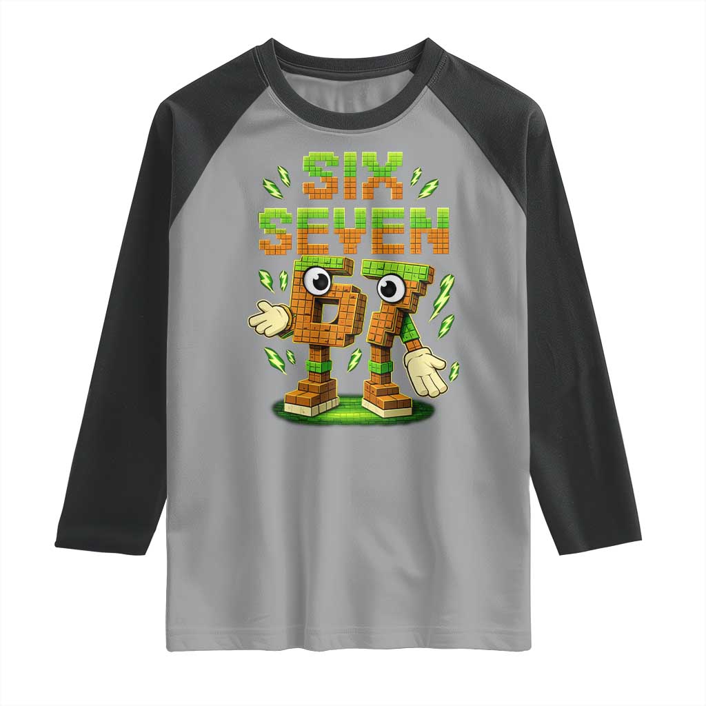 Six Seven Brainrot Italian Funny 67 Kids Gaming Meme Raglan Shirt