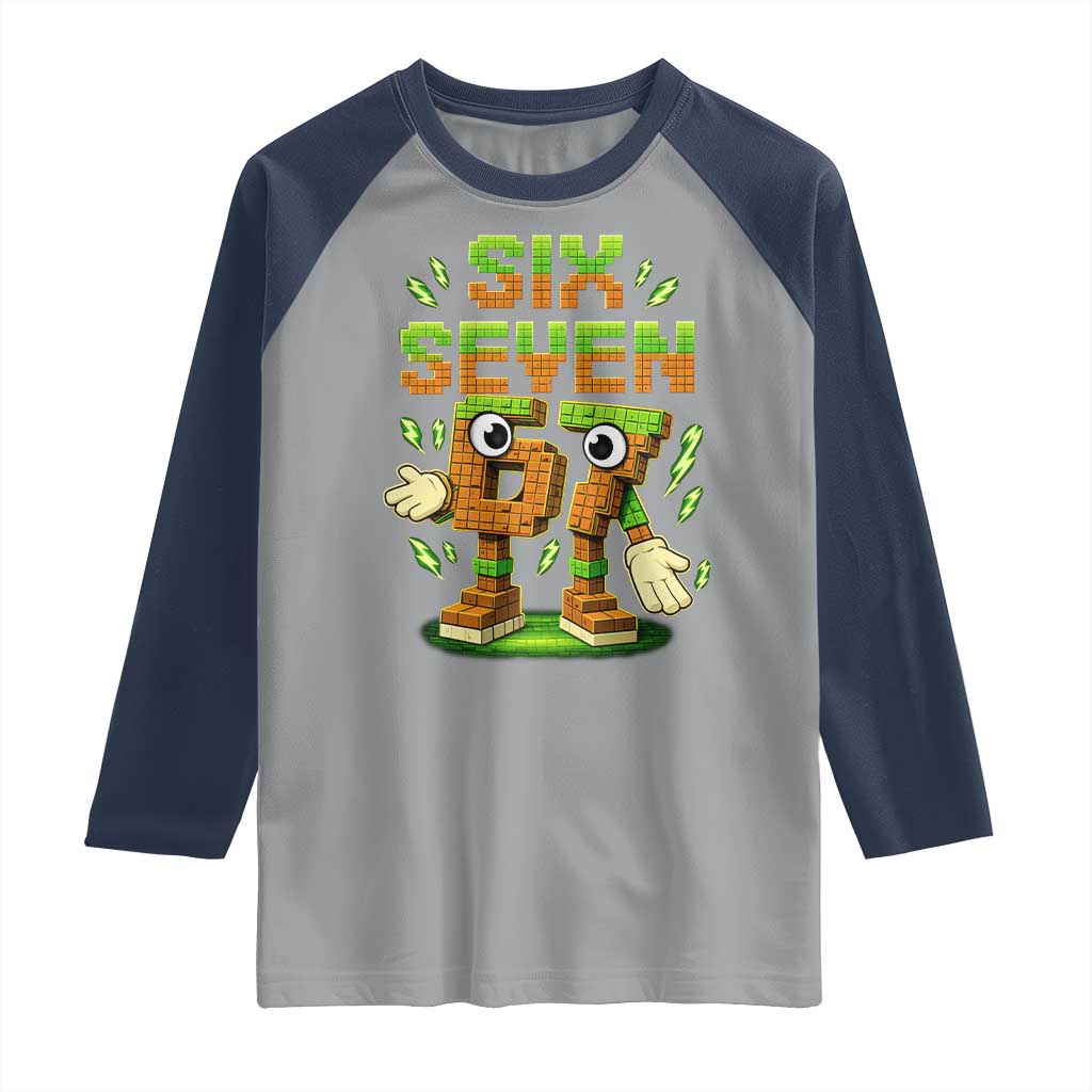 Six Seven Brainrot Italian Funny 67 Kids Gaming Meme Raglan Shirt