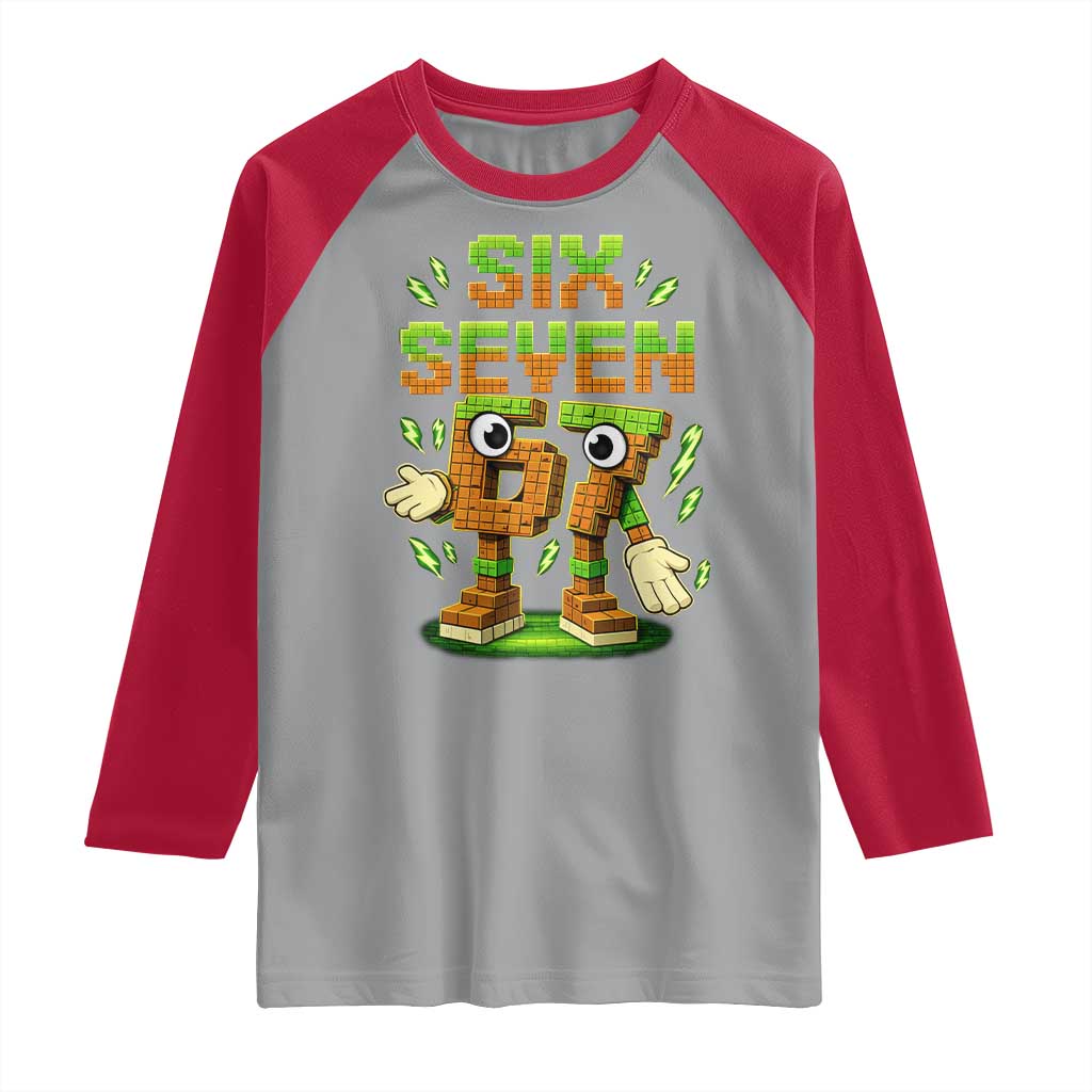 Six Seven Brainrot Italian Funny 67 Kids Gaming Meme Raglan Shirt