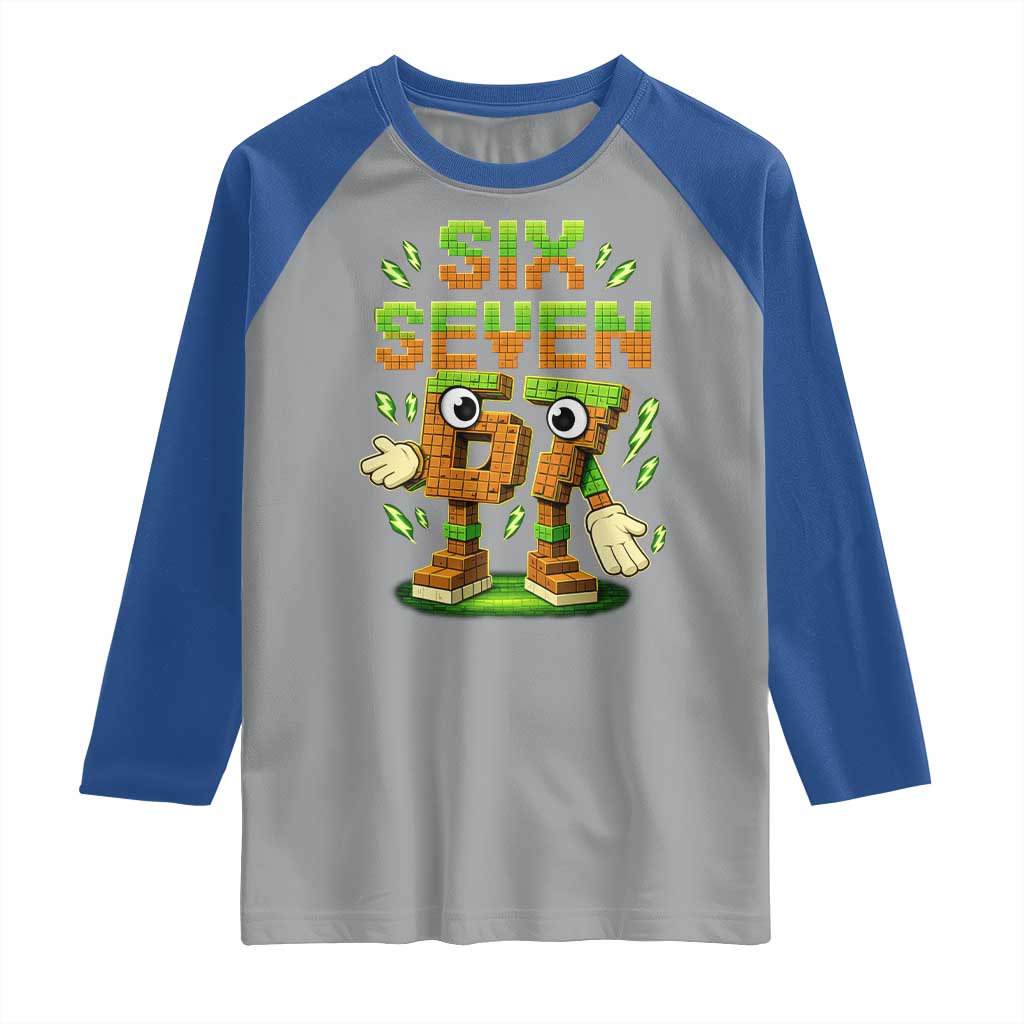 Six Seven Brainrot Italian Funny 67 Kids Gaming Meme Raglan Shirt