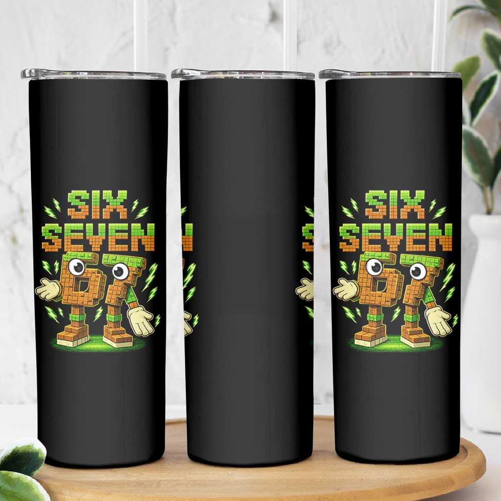 Six Seven Brainrot Italian Funny 67 Kids Gaming Meme Skinny Tumbler