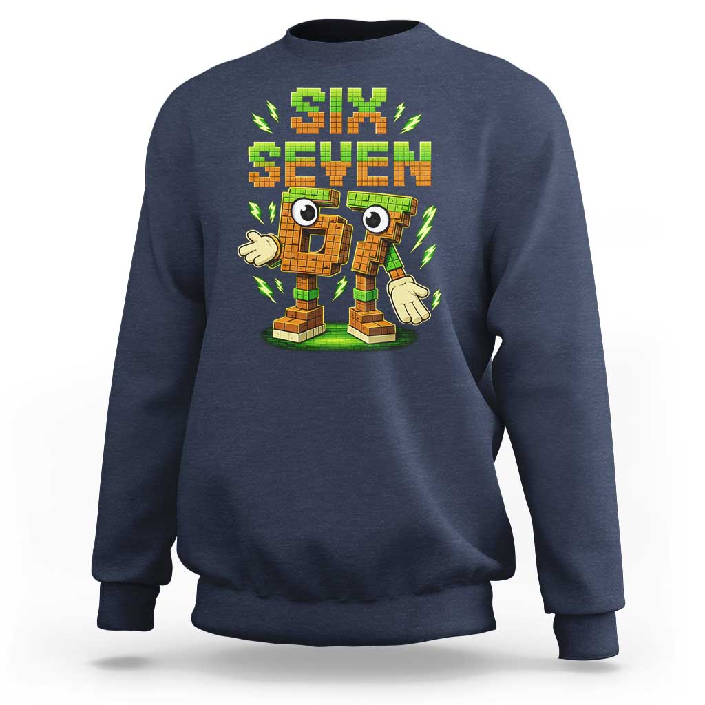 Six Seven Brainrot Italian Funny 67 Kids Gaming Meme Sweatshirt