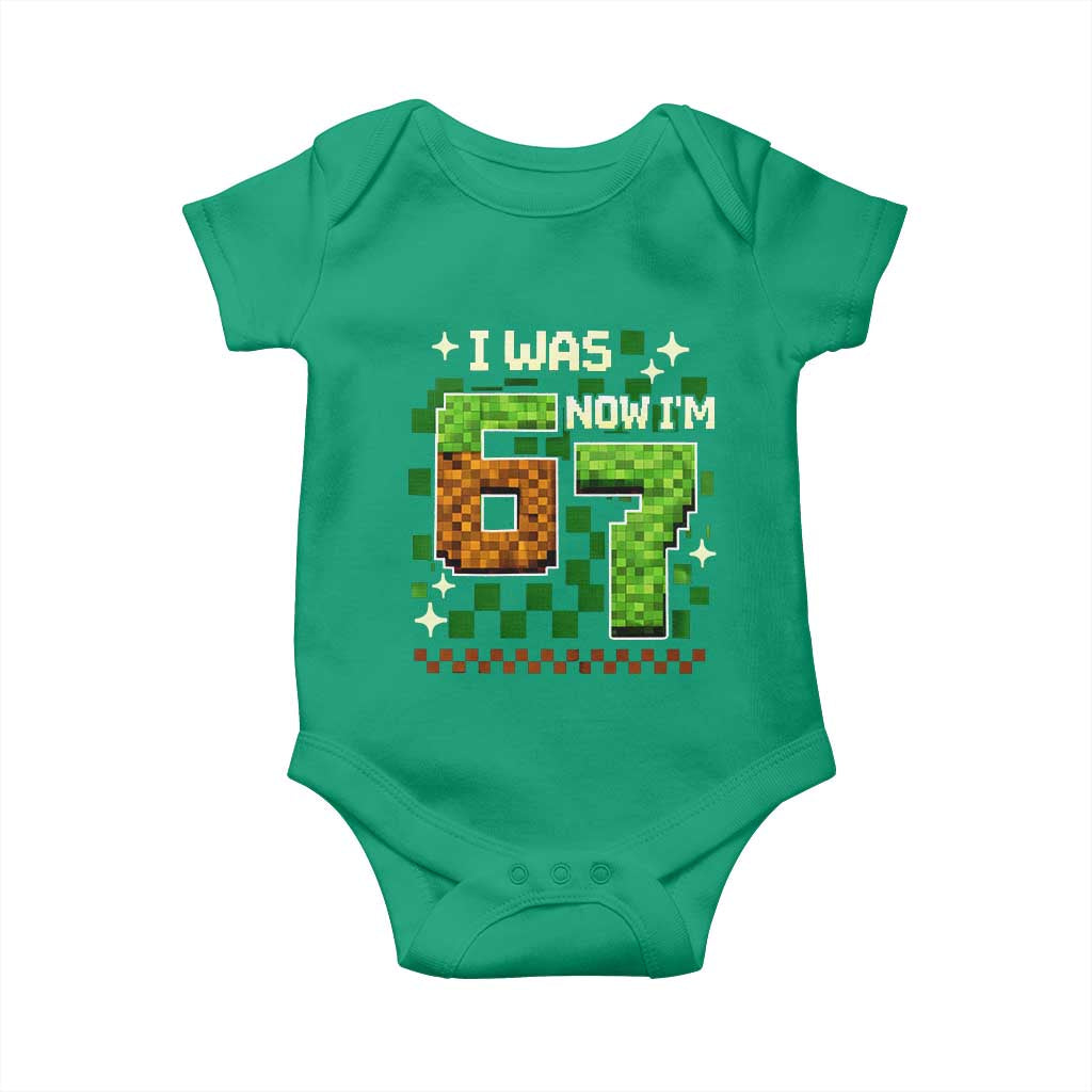 I Was 6 Now Im 7 Baby Onesie Funny Six Seven 7th Birthday 67 Gaming Meme