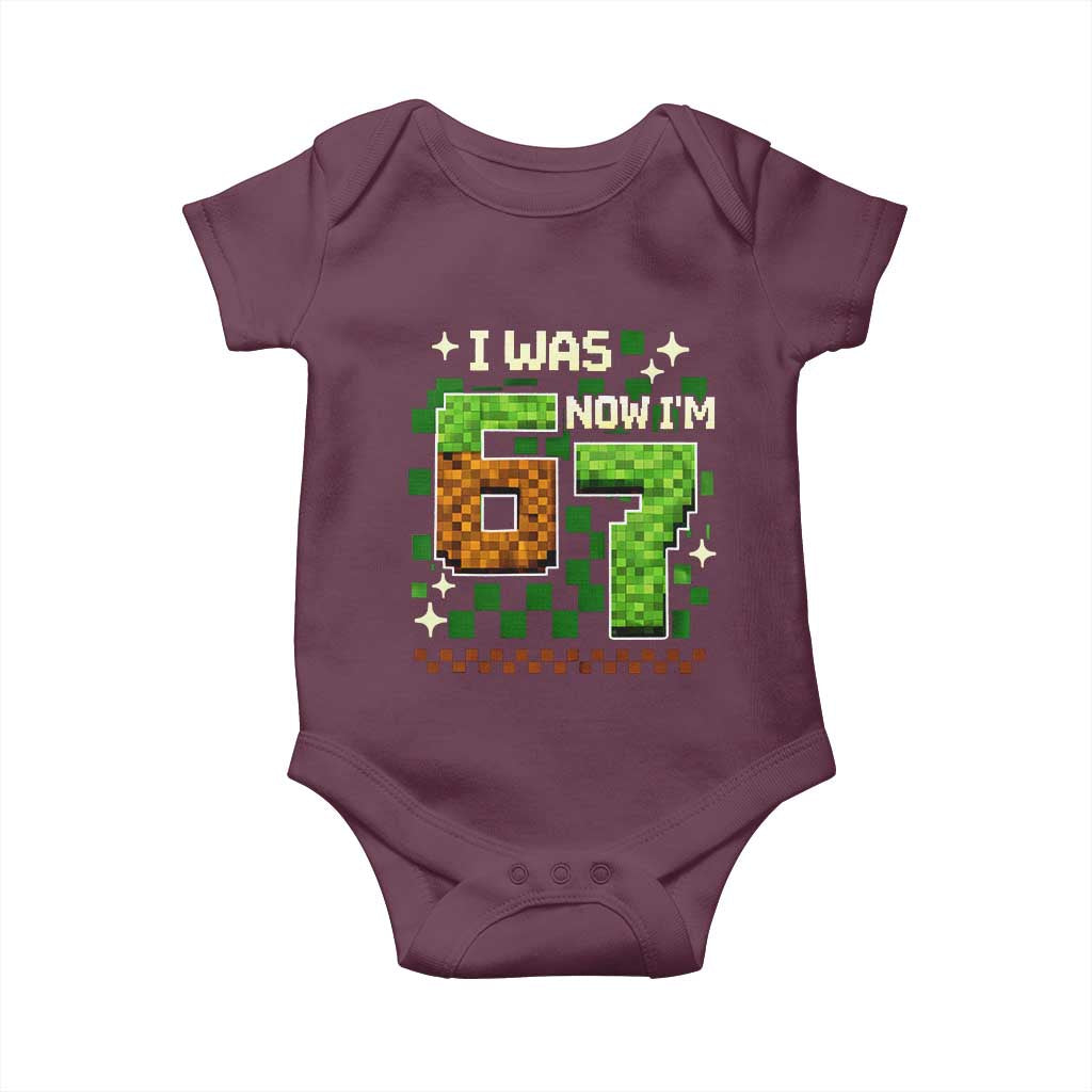 I Was 6 Now Im 7 Baby Onesie Funny Six Seven 7th Birthday 67 Gaming Meme