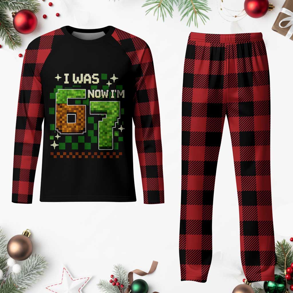 I Was 6 Now Im 7 Plaid Pajama Set Funny Six Seven 7th Birthday 67 Gaming Meme