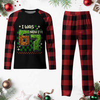 I Was 6 Now Im 7 Plaid Pajama Set Funny Six Seven 7th Birthday 67 Gaming Meme