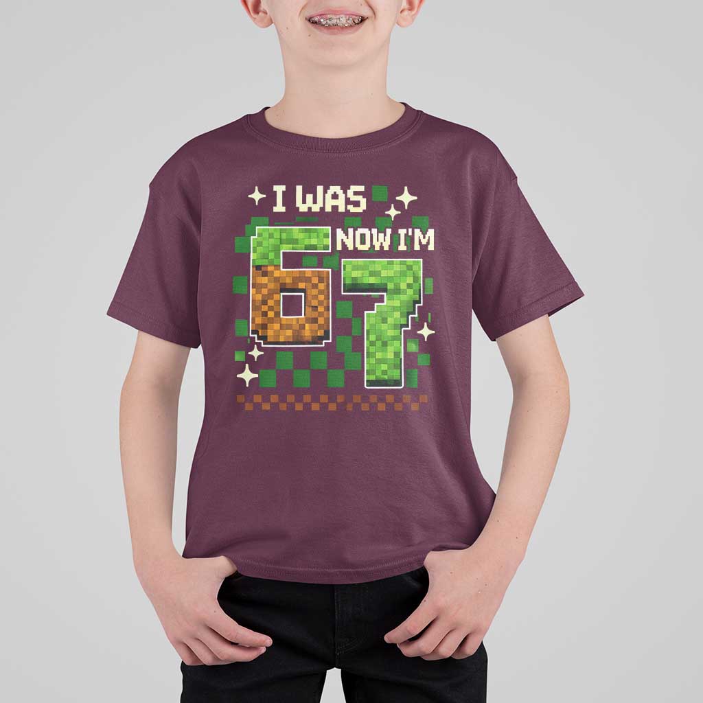 I Was 6 Now Im 7 T Shirt For Kid Funny Six Seven 7th Birthday 67 Gaming Meme