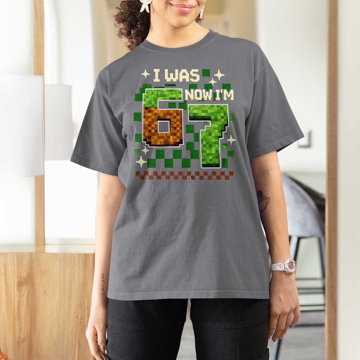 I Was 6 Now Im 7 T Shirt For Women Funny Six Seven 7th Birthday 67 Gaming Meme