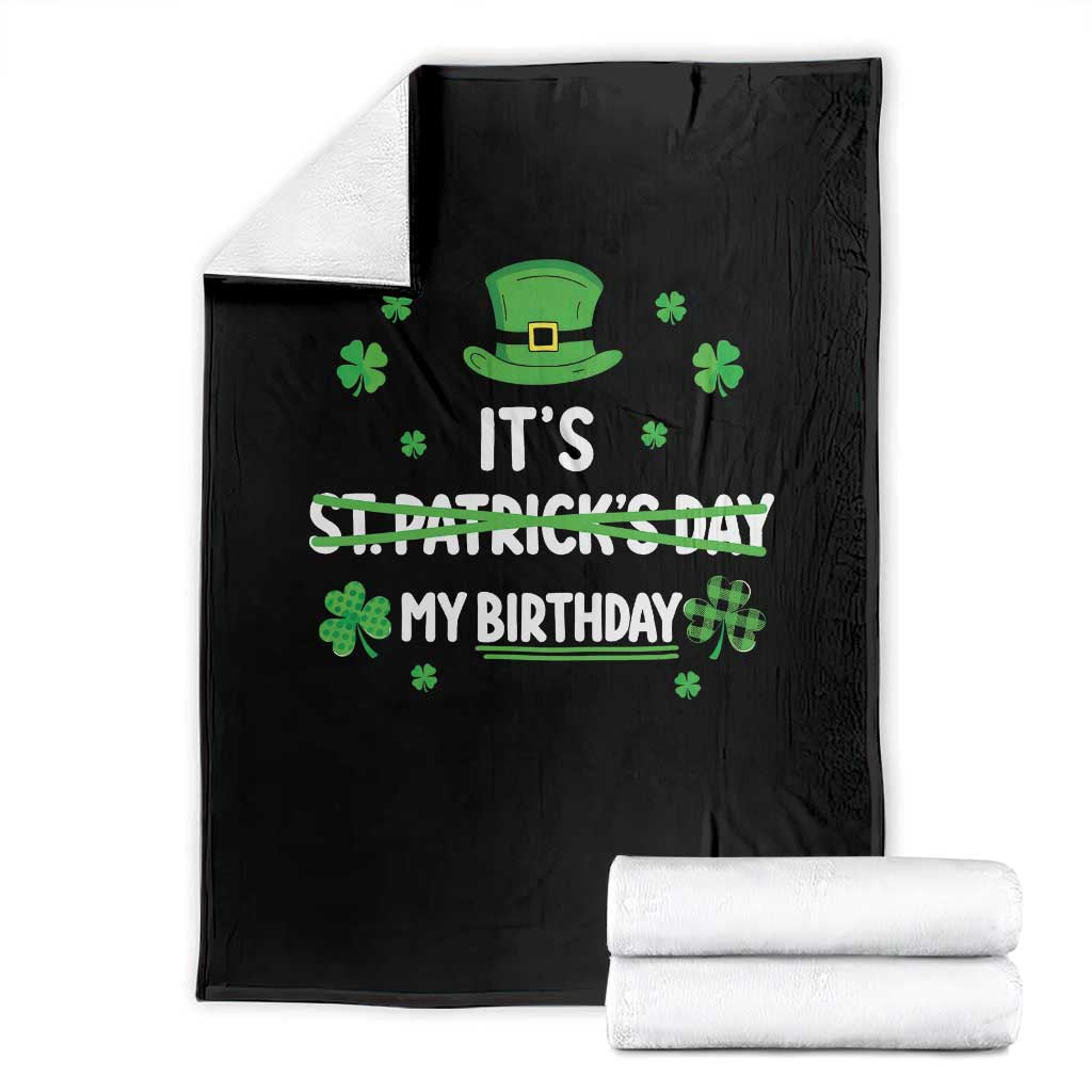 Funny Birthday St Patricks Day Throw Blanket Funny Shamrock Born Lucky Irish Bday