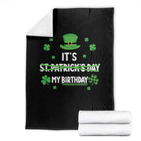 Funny Birthday St Patricks Day Throw Blanket Funny Shamrock Born Lucky Irish Bday