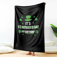 Funny Birthday St Patricks Day Throw Blanket Funny Shamrock Born Lucky Irish Bday