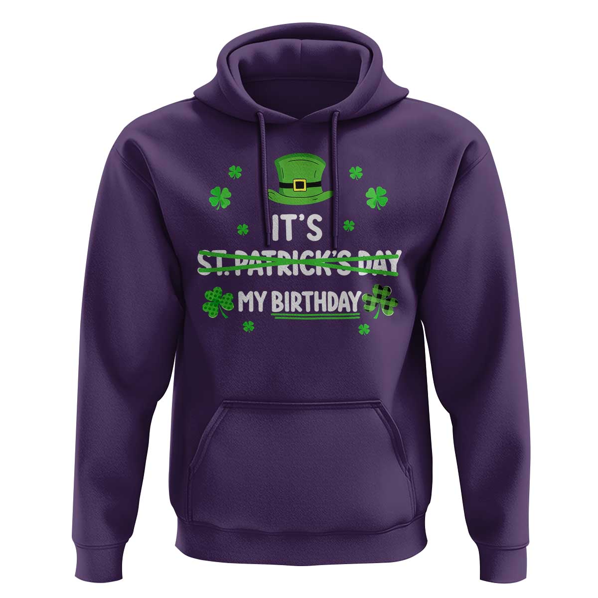 Funny Birthday St Patricks Day Hoodie Funny Shamrock Born Lucky Irish Bday